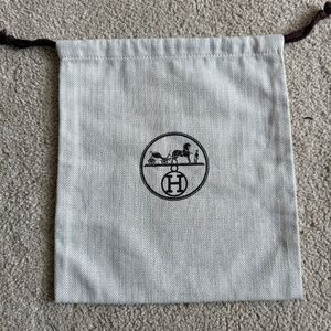 Authentic Hermes Herringbone Tweed Drawstring Storage Dust Bag 9 1/4"x10 1/4"